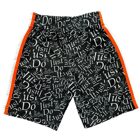 NIKE Just Do it Elastic Waist Shorts Black White Orange BOYS 6 - Picture 2 of 7